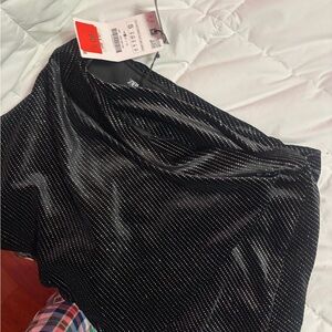 Zara Black and Silver Polka Dot skirt